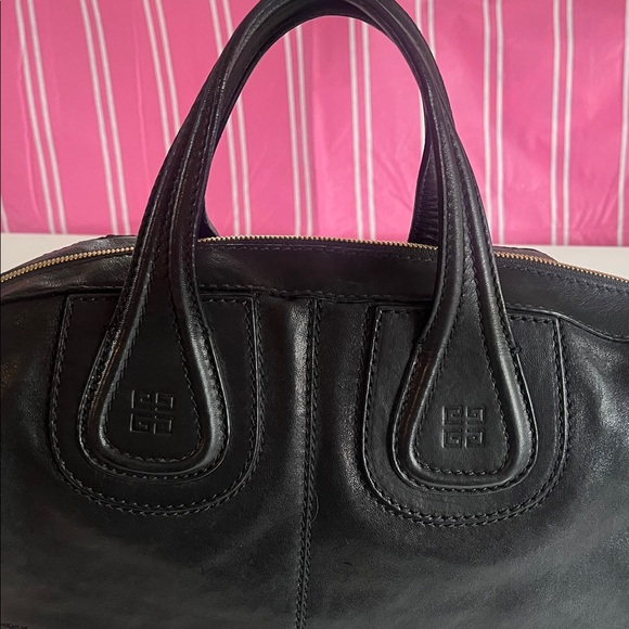 Givenchy Nightingale Black Leather Satchel with Top Handles and Detachable Strap - Picture 2 of 13